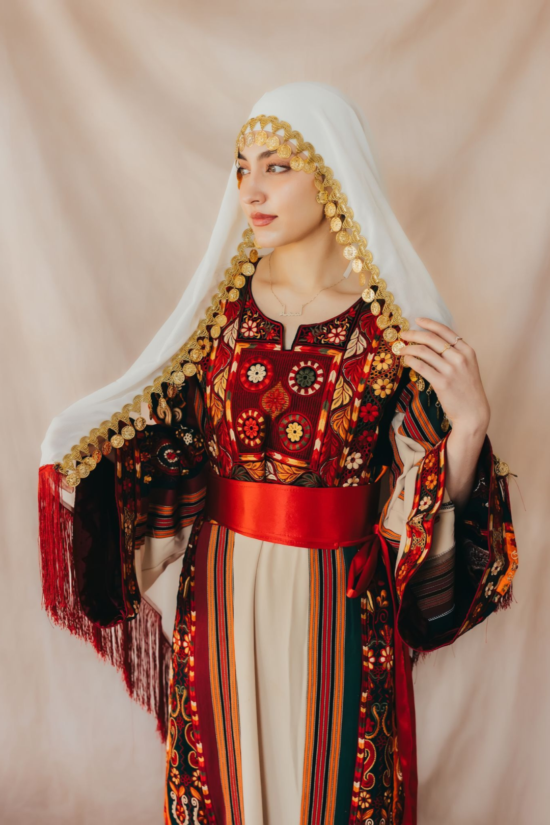 Palestinian Thobe Thob Embroidery Tatreez Red Sanabel